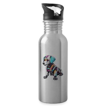 Robot Animal / AI / Mechanized Animals / Comic - Water bottle with straw - silver - Right