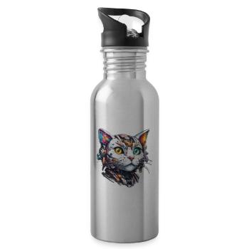 Robot Animal / AI / Mechanized Animals / Comic - Water bottle with straw - silver - Right