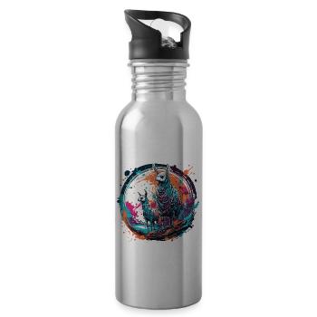 Astronaut / Space / Space / Spaceship / Llama - Water bottle with straw - silver - Right