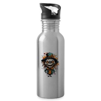 Vogelscheuche / Erntehelfer / Maisfeld / Feld - Trinkflasche mit integriertem Trinkhalm - Lightsilver - Rechts