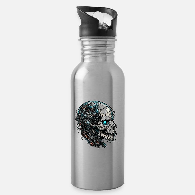 Terminator - Water bottle with straw - silver