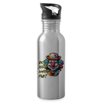 Clown / Circus / Carnival / Carnival / Playful - Water bottle with straw - silver - Right