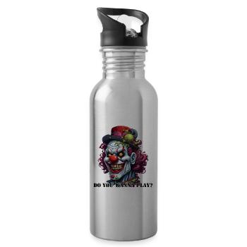 Clown / Circus / Carnival / Carnival / Playful - Water bottle with straw - silver - Right