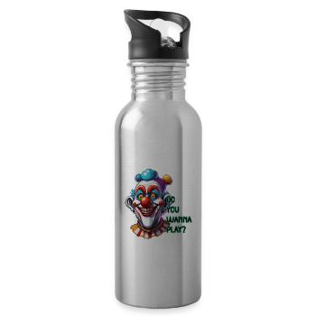 Clown / Circus / Carnival / Carnival / Playful - Water bottle with straw - silver - Right