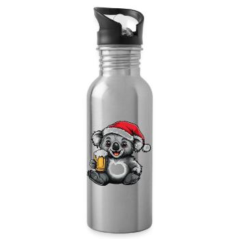 Koala Bière Noël Noël - Gourde avec paille intégrée - argent clair - Droite