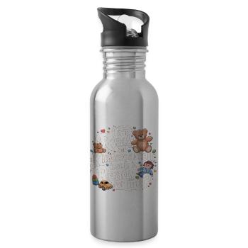 I'm Ready For Kindergarten But Is It Ready For Me5 - Trinkflasche mit integriertem Trinkhalm - Lightsilver - Rechts