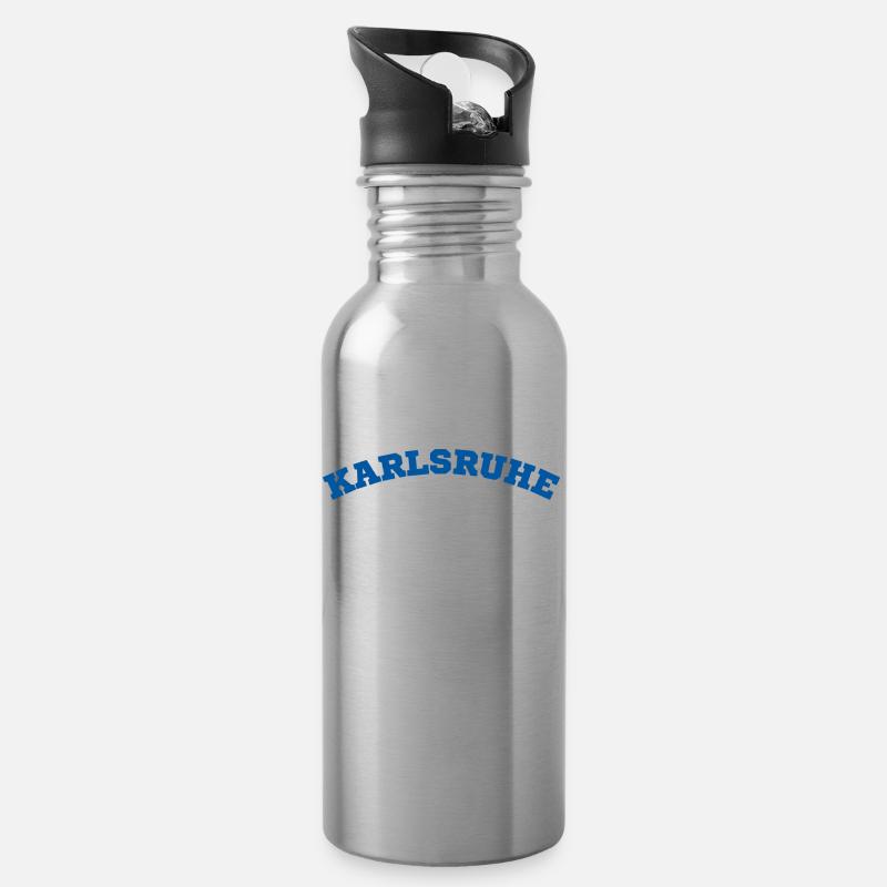Karlsruhe - Trinkflasche mit integriertem Trinkhalm - Lightsilver