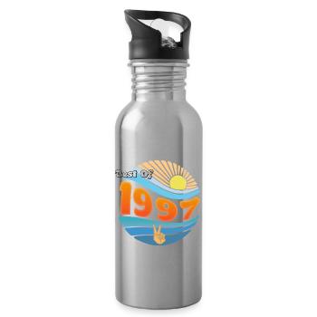 Legendär seit 1997 – 28 Jahre Größe - Trinkflasche mit integriertem Trinkhalm - Lightsilver - Rechts