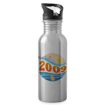 Né en 2009 – Célébration de 16 années extraordinaires - Gourde avec paille intégrée - argent clair - Droite