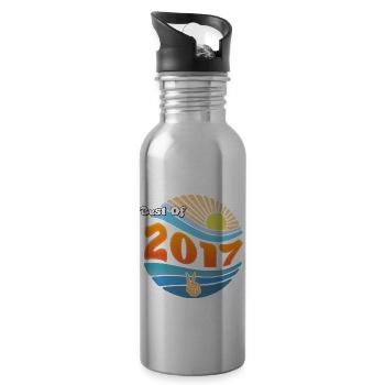 2017 – 8 Jahre epische Momente und Erinnerungen - Trinkflasche mit integriertem Trinkhalm - Lightsilver - Rechts