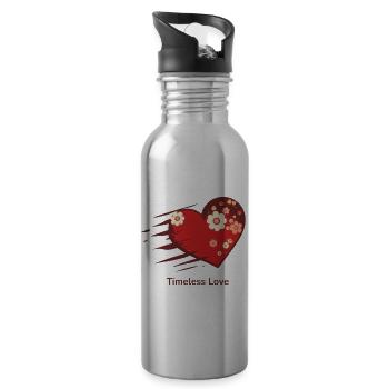 Timeless Love - Water bottle with straw - silver - Right
