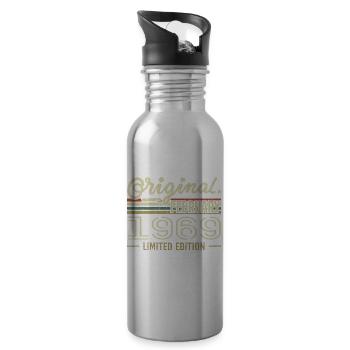 February 1969 - February 1969 Birthday Gift - Water bottle with straw - silver - Right