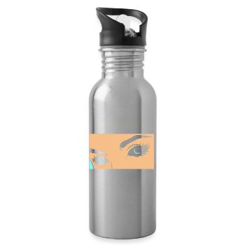 Make-up Kosmetik Kosmetikerin - Trinkflasche mit integriertem Trinkhalm - Lightsilver - Rechts