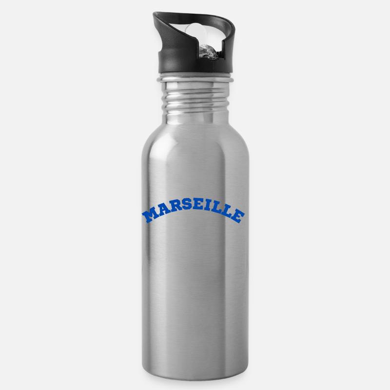 MARSEILLE - Trinkflasche mit integriertem Trinkhalm - Lightsilver
