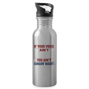 Shanty Crew folk music community - Water bottle with straw - silver - Right