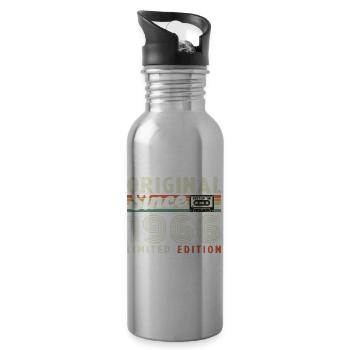 1966 Vintage Retro Geburtstagsgeschenk - Trinkflasche mit integriertem Trinkhalm - Lightsilver - Rechts