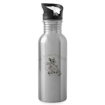 Maus auf Roller – Kerfuffle - Trinkflasche mit integriertem Trinkhalm - Lightsilver - Rechts