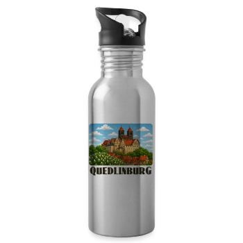 Quedlinburg - Trinkflasche mit integriertem Trinkhalm - Lightsilver - Rechts