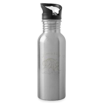 Niedlicher Waschbär | Vintage Waldtier Illustratio - Trinkflasche mit integriertem Trinkhalm - Lightsilver - Rechts