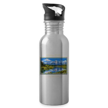 Vereinigte Staaten Grand Teton Vintage Reisemarke - Trinkflasche mit integriertem Trinkhalm - Lightsilver - Rechts