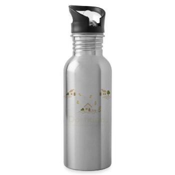 Dorfkind Dorfleben Dorfhumor Heimatliebe - Trinkflasche mit integriertem Trinkhalm - Lightsilver - Rechts
