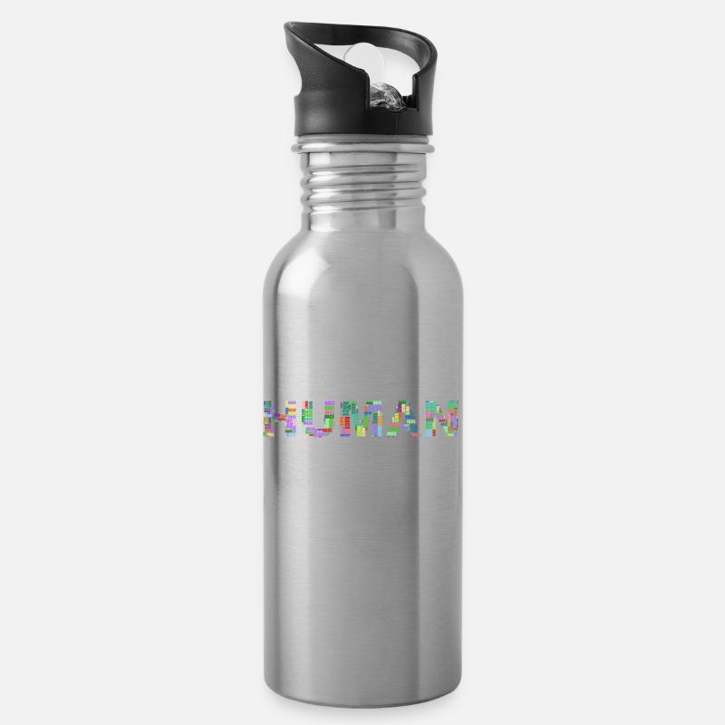 Human - Gourde avec paille intégrée - argent clair