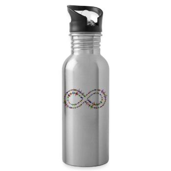 Unendlichkeit - Trinkflasche mit integriertem Trinkhalm - Lightsilver - Rechts