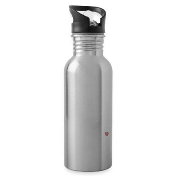 OM white, white - Water bottle with straw - silver - Right