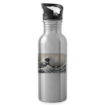 Die Welle - Trinkflasche mit integriertem Trinkhalm - Lightsilver - Rechts