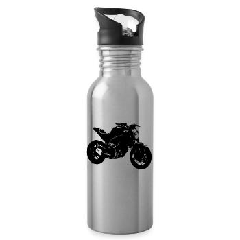 moto monster - Gourde avec paille intégrée - argent clair - Droite