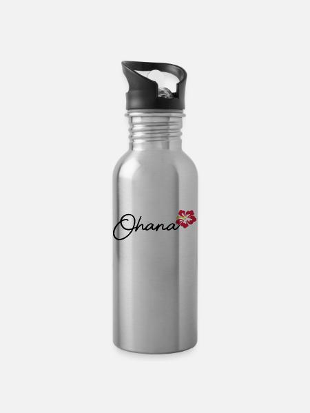 Ohana - Gourde avec paille intégrée - argent clair