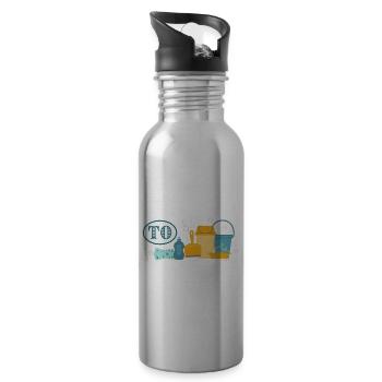 Ich putze, um die Crazy-Reinigung abzubrennen - Trinkflasche mit integriertem Trinkhalm - Lightsilver - Rechts