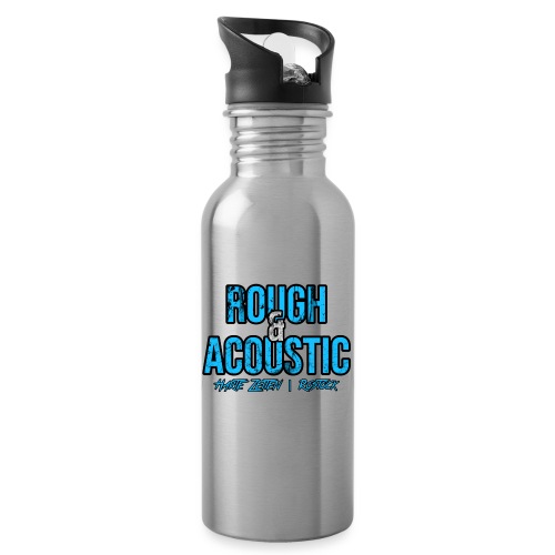 Rough & Acoustic Logo - Trinkflasche mit integriertem Trinkhalm