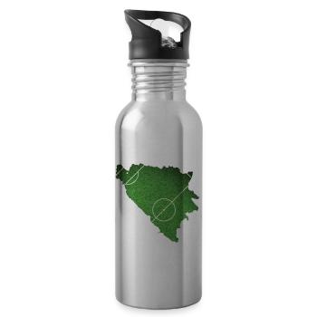 bosnien und herzegowina Fussball Fussballplatz Mei - Trinkflasche mit integriertem Trinkhalm - Lightsilver - Rechts