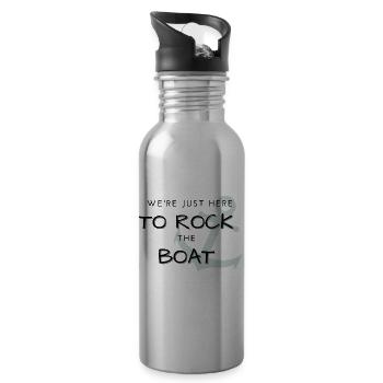 rock the boat - Kreuzfahrt - Reisen - Gruppenmotiv - Trinkflasche mit integriertem Trinkhalm - Lightsilver - Rechts