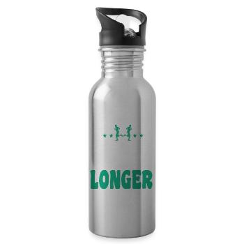 Motif marathon pour coureurs et joggeurs - Gourde avec paille intégrée - argent clair - Droite