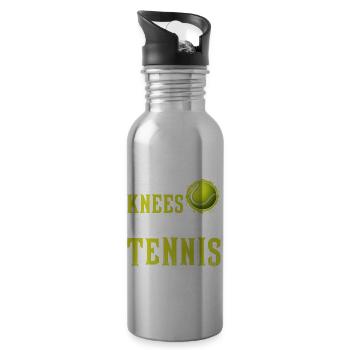 Apprendre à jouer au tennis Drôles de sportifs - Gourde avec paille intégrée - argent clair - Droite