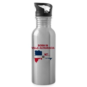 République dominicaine - Gourde avec paille intégrée - argent clair - Droite