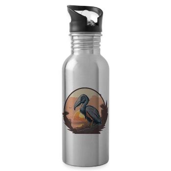 Schuhschnabel retro - Trinkflasche mit integriertem Trinkhalm - Lightsilver - Rechts