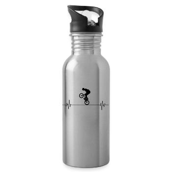 Heartbeat BMX - Water bottle with straw - silver - Right