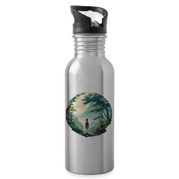 Anime / Comic / Japanisch / Zeichentrick / Cartoon - Trinkflasche mit integriertem Trinkhalm - Lightsilver - Rechts