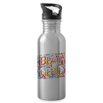 Beat it Nerd 14 - Trinkflasche mit integriertem Trinkhalm - Lightsilver - Rechts