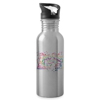 Boxen Kämpfer Kinder Boxen Match Boxer - Trinkflasche mit integriertem Trinkhalm - Lightsilver - Rechts
