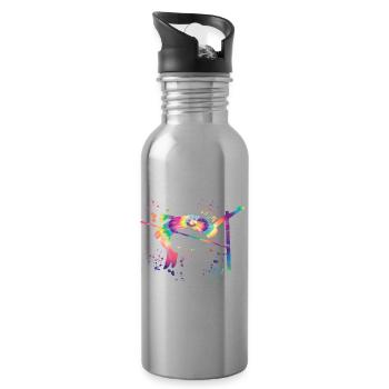 High Jumper Watercolor High Jump - Water bottle with straw - silver - Right