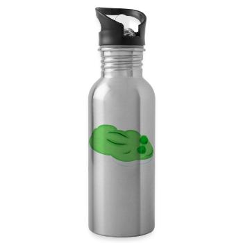 Gummifrosch comic - Trinkflasche mit integriertem Trinkhalm - Lightsilver - Rechts