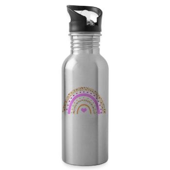 Landschaftsgärtner Gärtnerei Garten Gärtner - Trinkflasche mit integriertem Trinkhalm - Lightsilver - Rechts