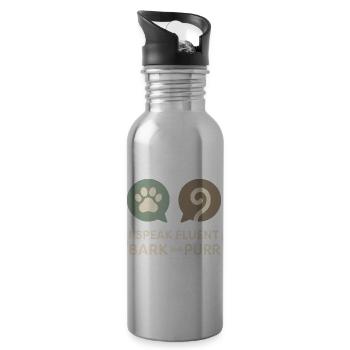 Shelter Employee, Animal Rescue Volunteer - Water bottle with straw - silver - Right