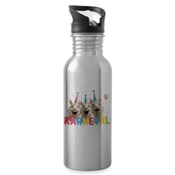 Carnival Sheep Trio - Water bottle with straw - silver - Right