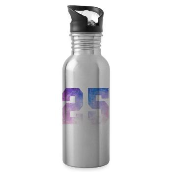Issue 25 – 25th Anniversary Gift - Water bottle with straw - silver - Right