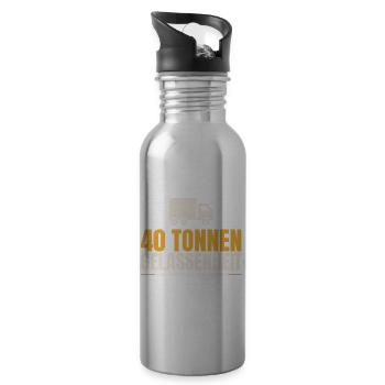 40 Tonnen Gelassenheit Lkw Fahrer Trucker - Trinkflasche mit integriertem Trinkhalm - Lightsilver - Rechts